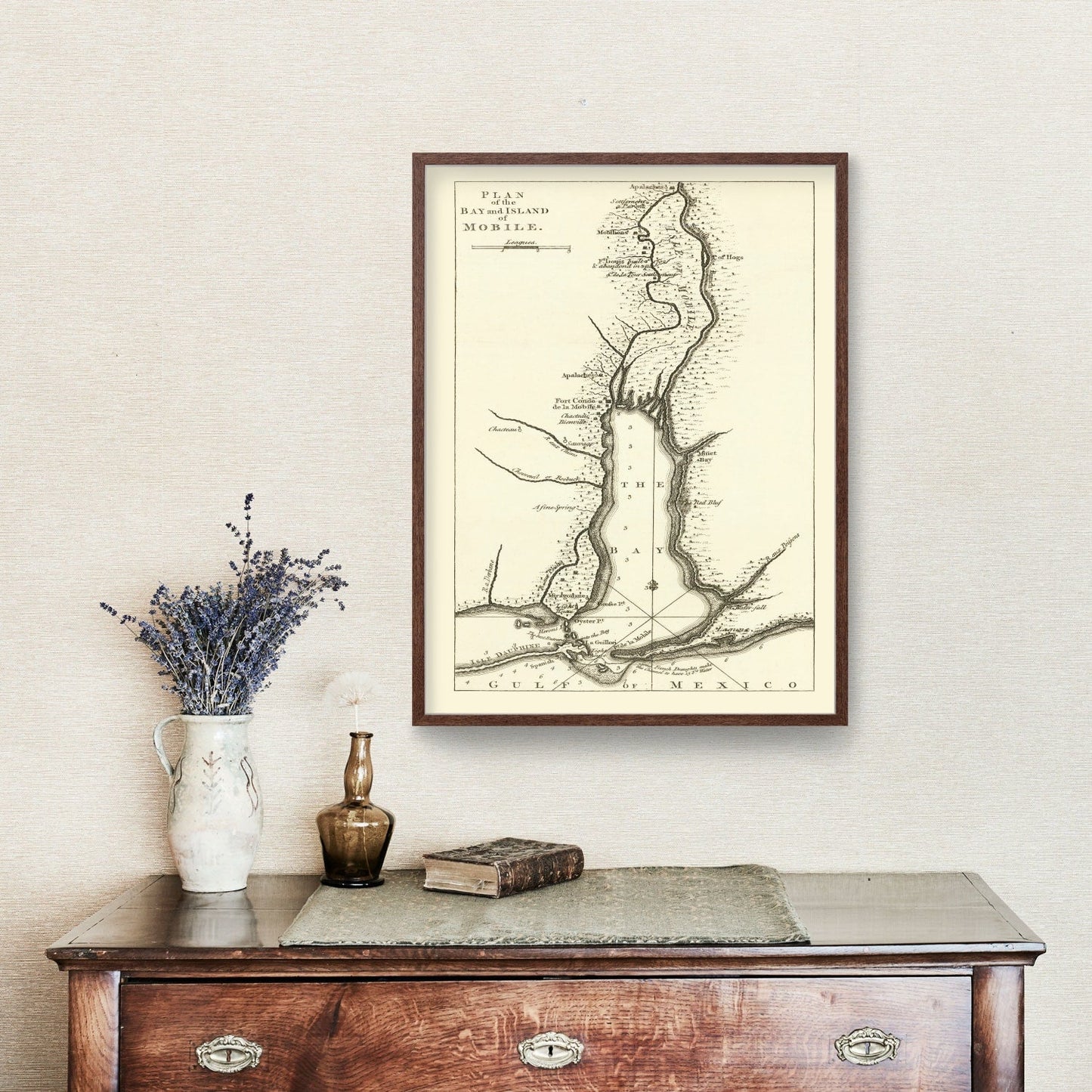 Vintage Map of Mobile, Alabama, 1763