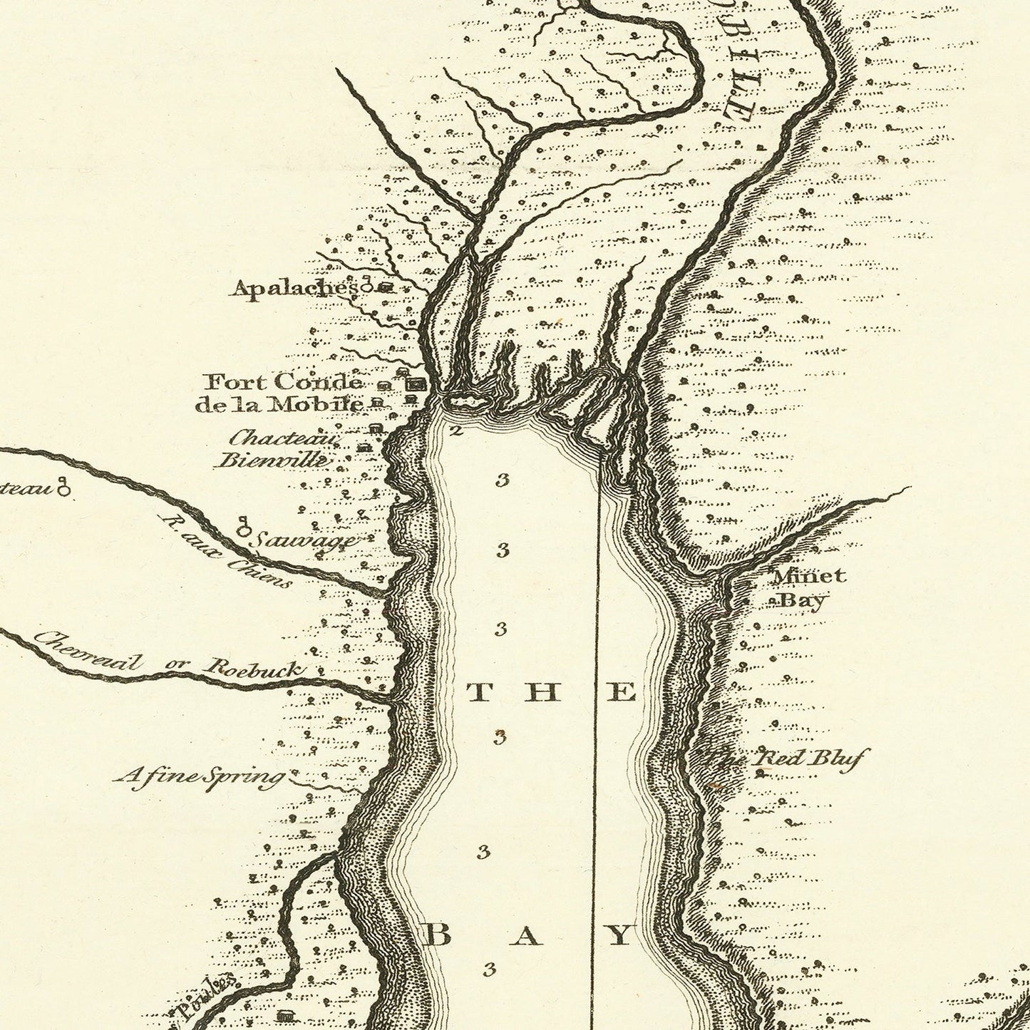 Vintage Map of Mobile, Alabama, 1763