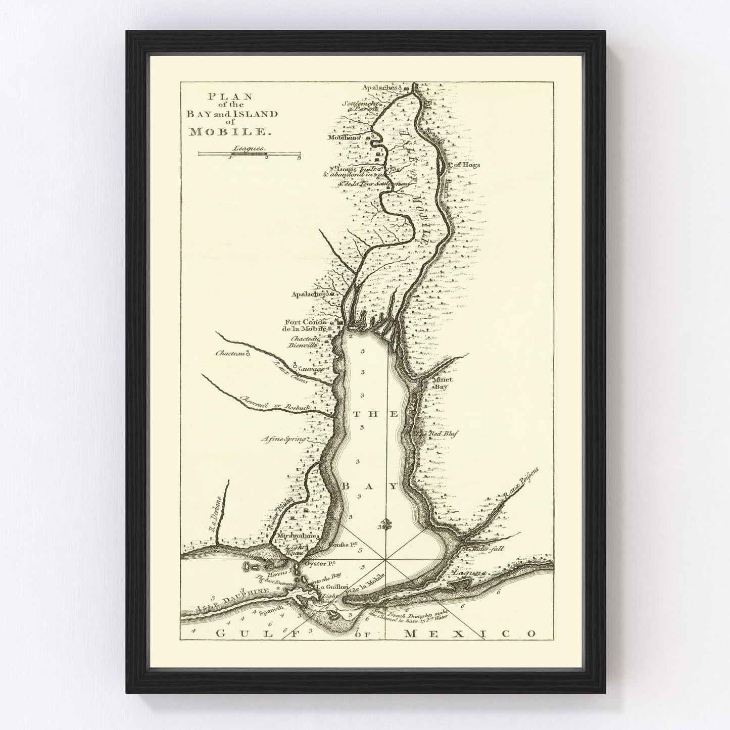 Vintage map of Mobile, Alabama, 1763
