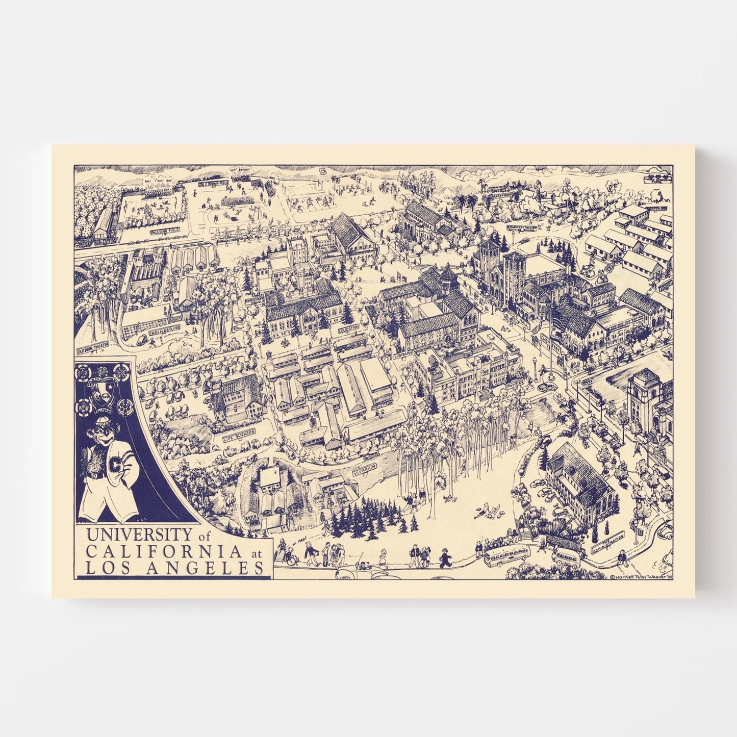 Vintage Map of Los Angeles, California, 1930