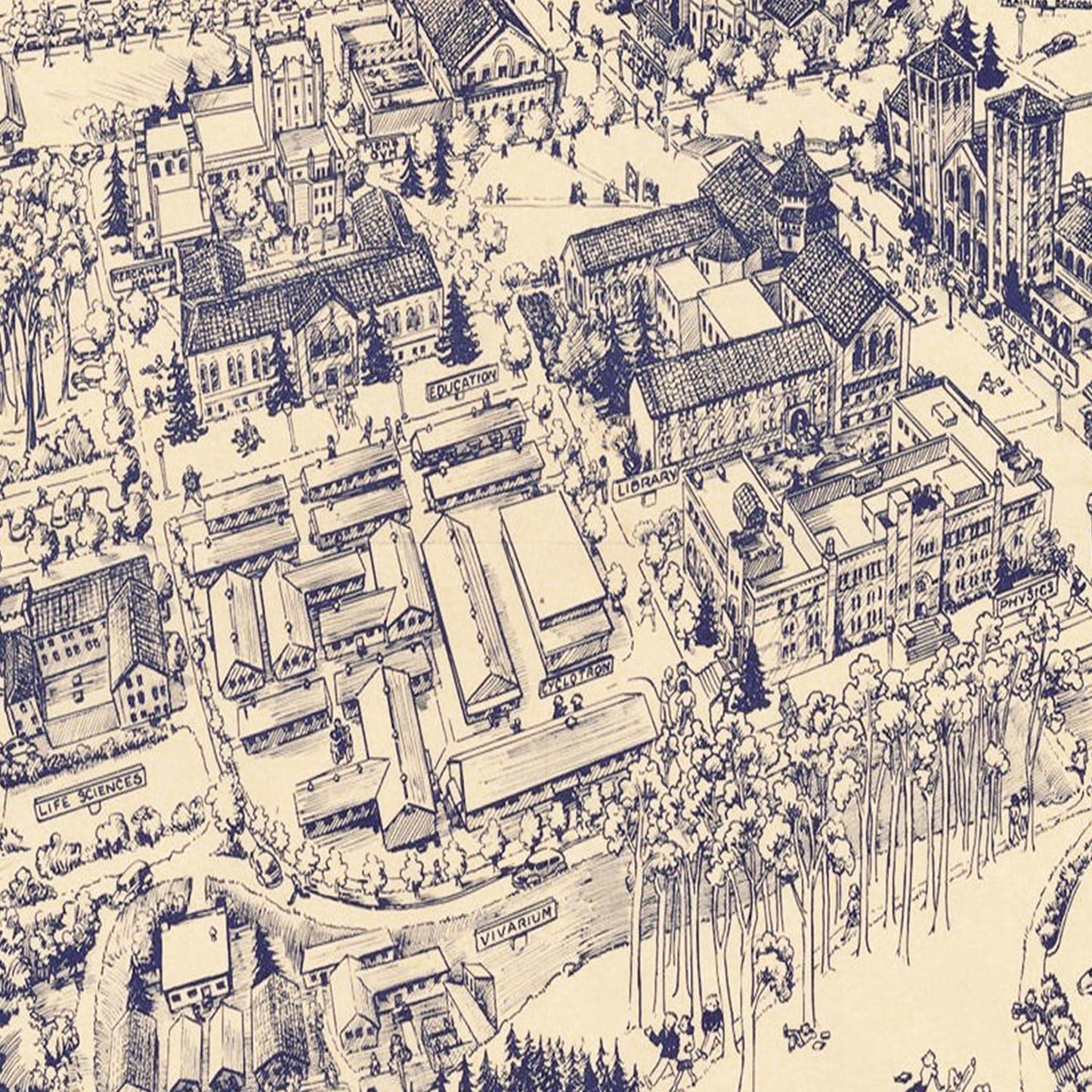 Vintage Map of Los Angeles, California, 1930