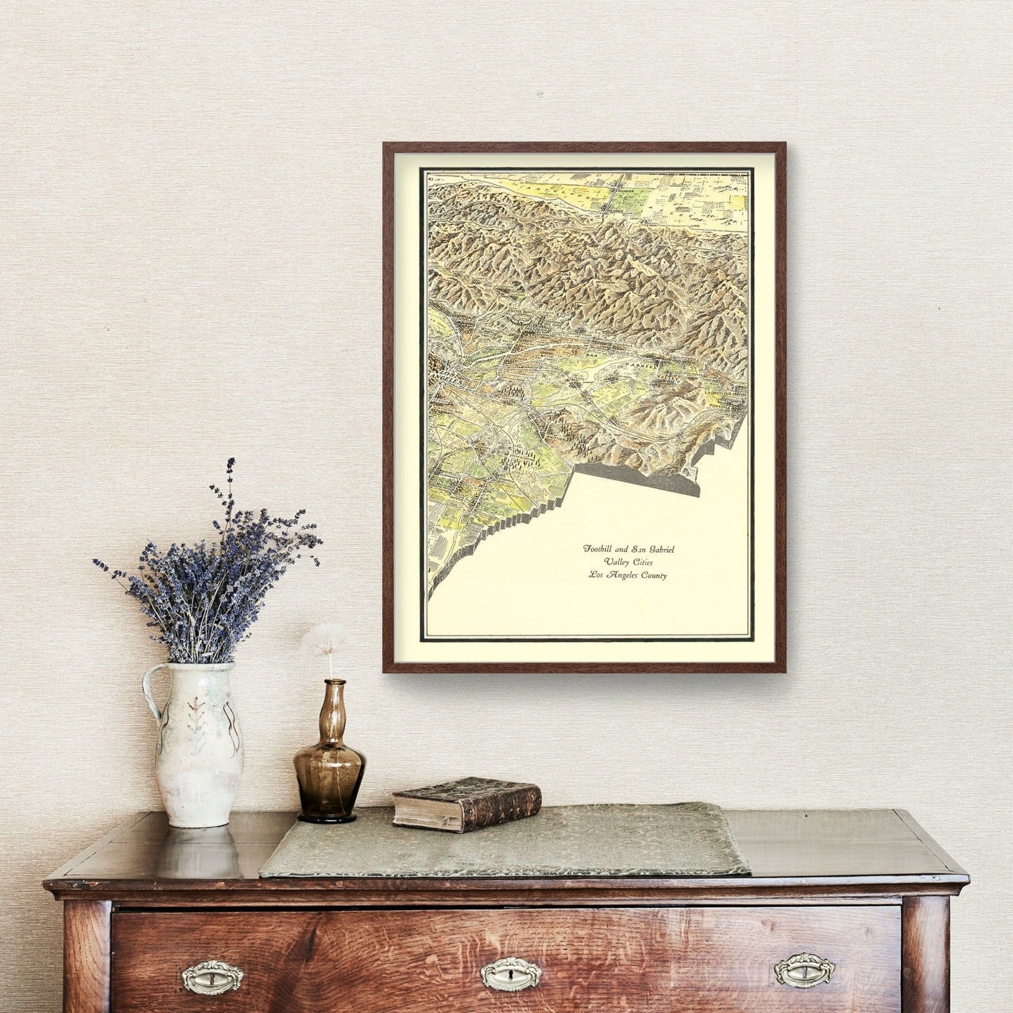 Vintage Map of San Gabriel Valley, California, 1931