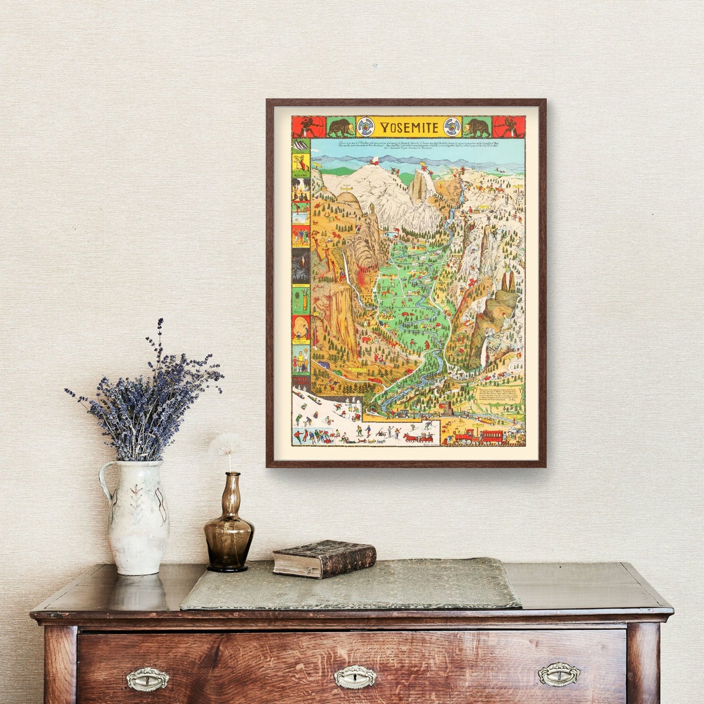 Vintage Map of Yosemite National Park, 1931