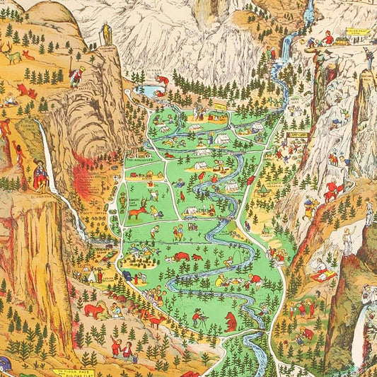 Vintage Map of Yosemite National Park, 1931