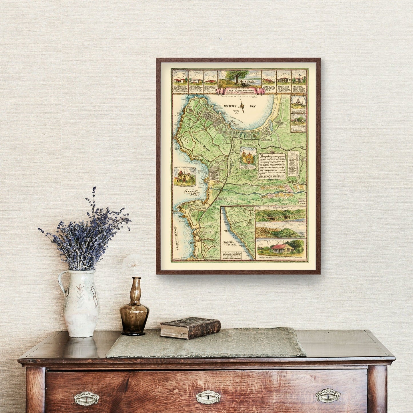 Vintage Map of Monterey, California, 1933