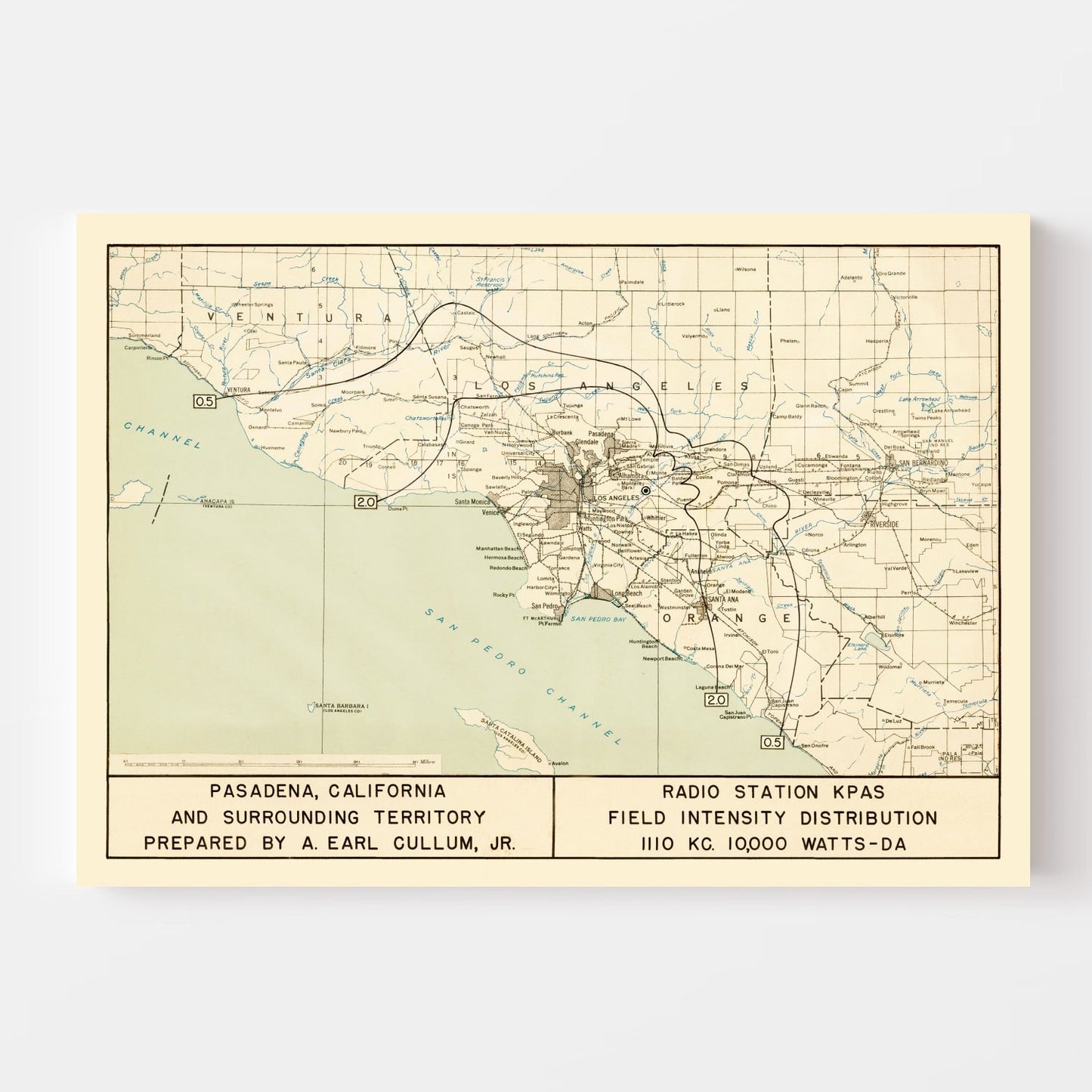 Vintage Map of Pasadena, California, 1935 II