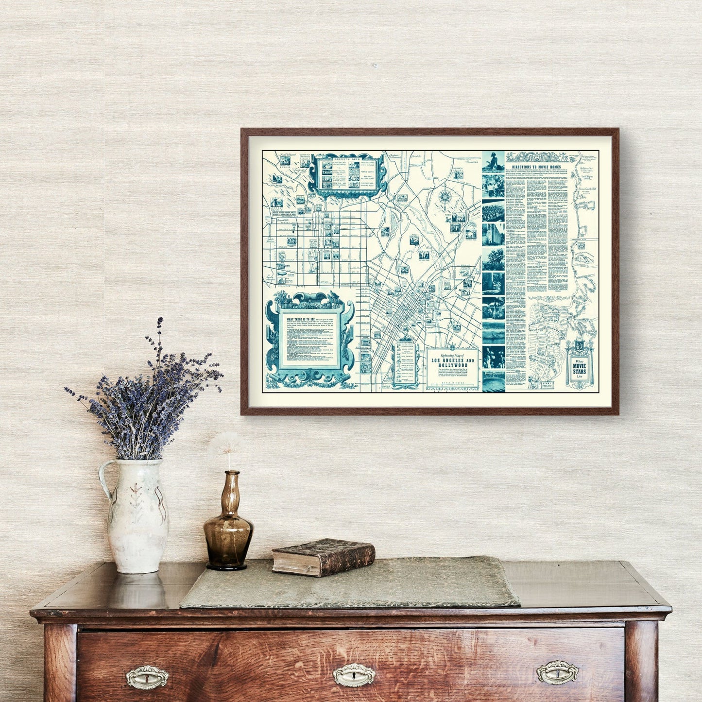 Vintage Map of Hollywood, Los Angeles County, California, 1937
