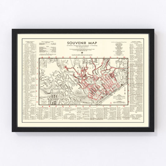 Vintage map of Beverly Hills, California, 1938