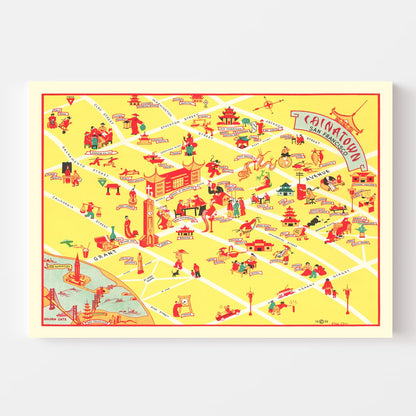 Vintage Map of Chinatown, San Francisco, 1939