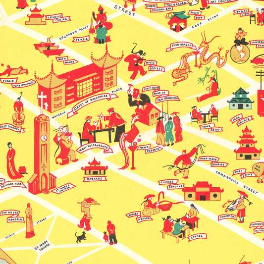Vintage Map of Chinatown, San Francisco, 1939