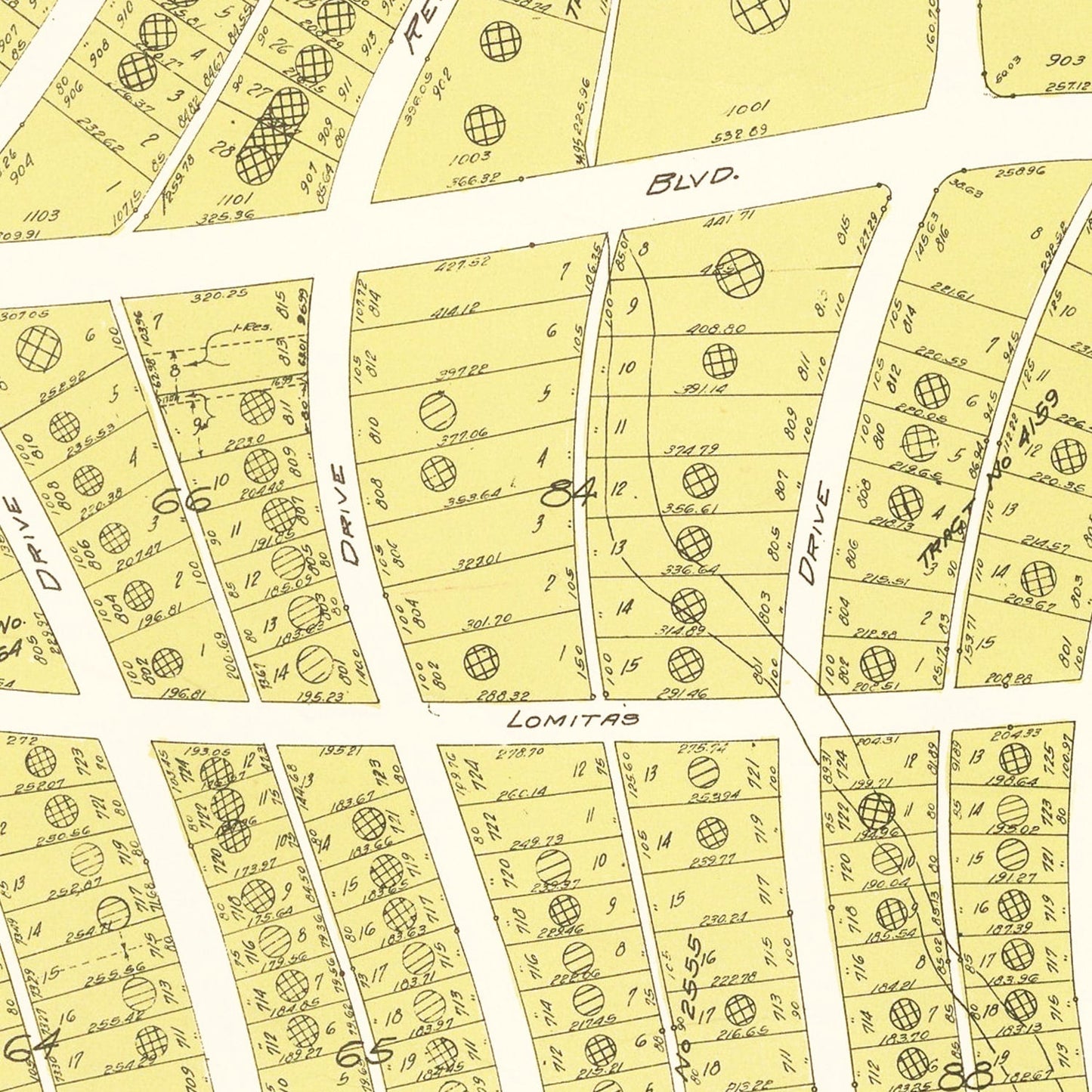 Vintage Map of Beverly Hills, California, 1940