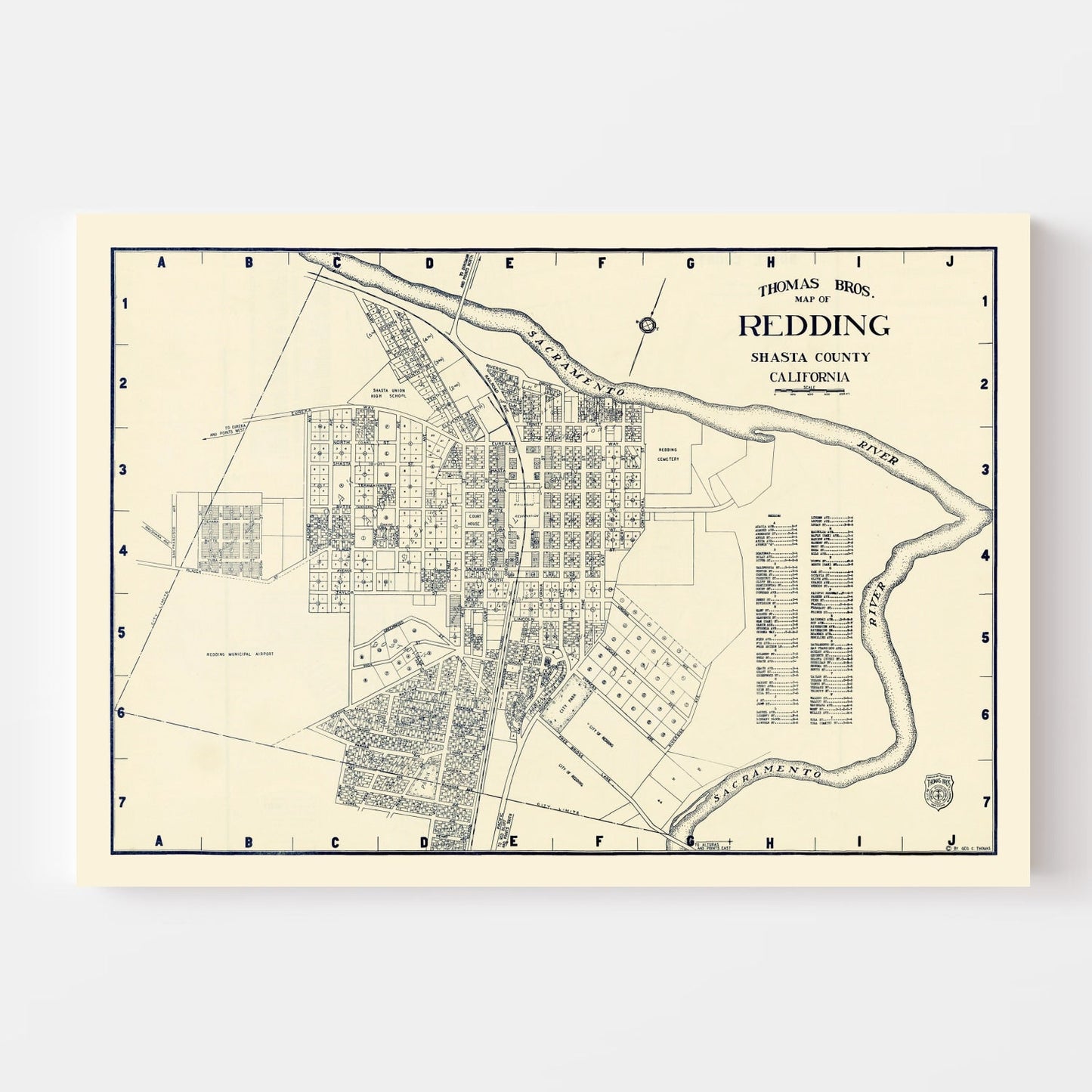 Vintage Map of Redding, California, 1920 II