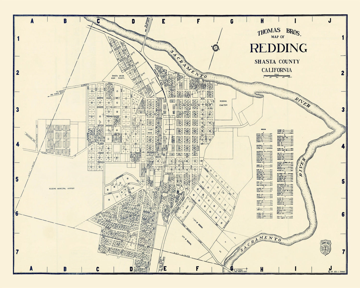 Vintage Map of Redding, California, 1920 II