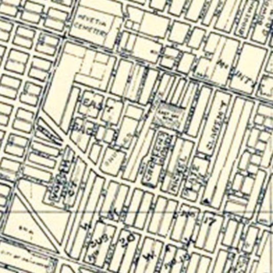 Vintage Map of Sacramento, California, 1920