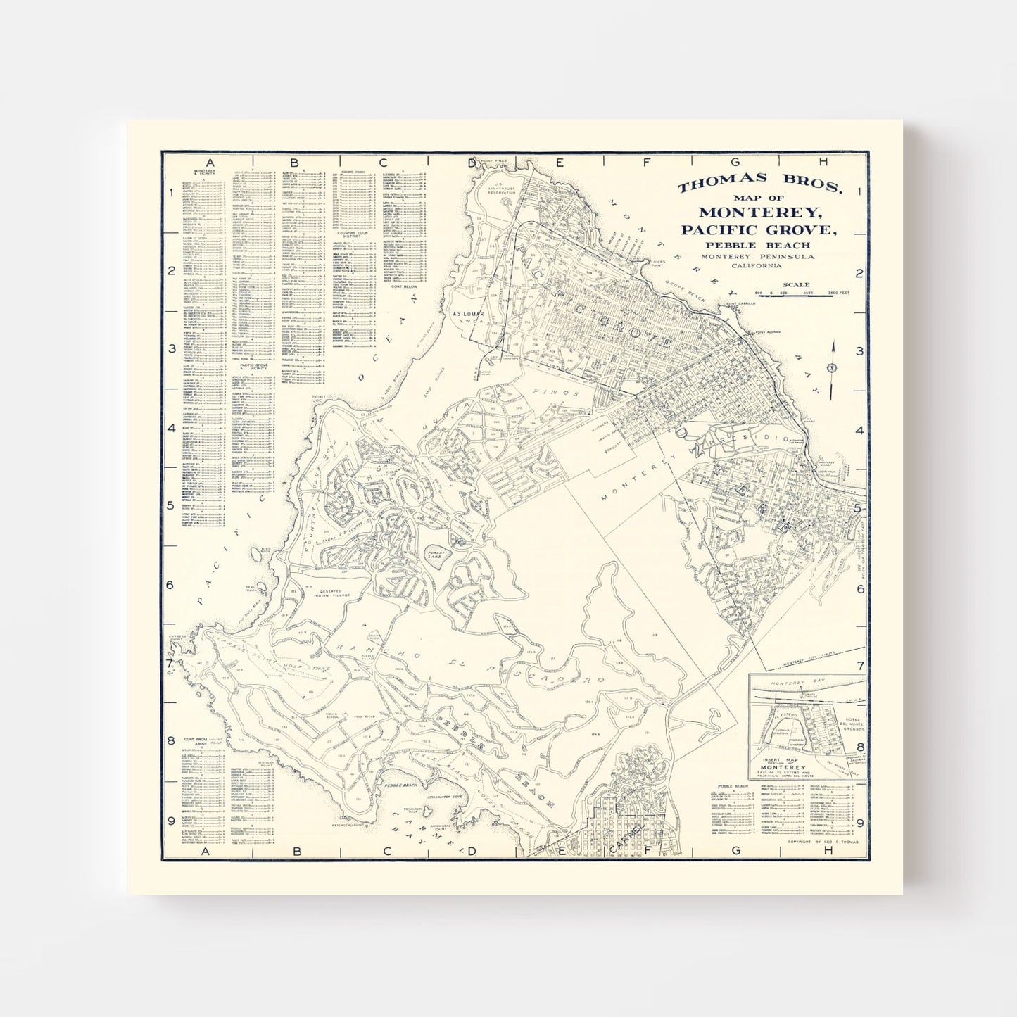 Vintage Map of Monterey, California, 1920