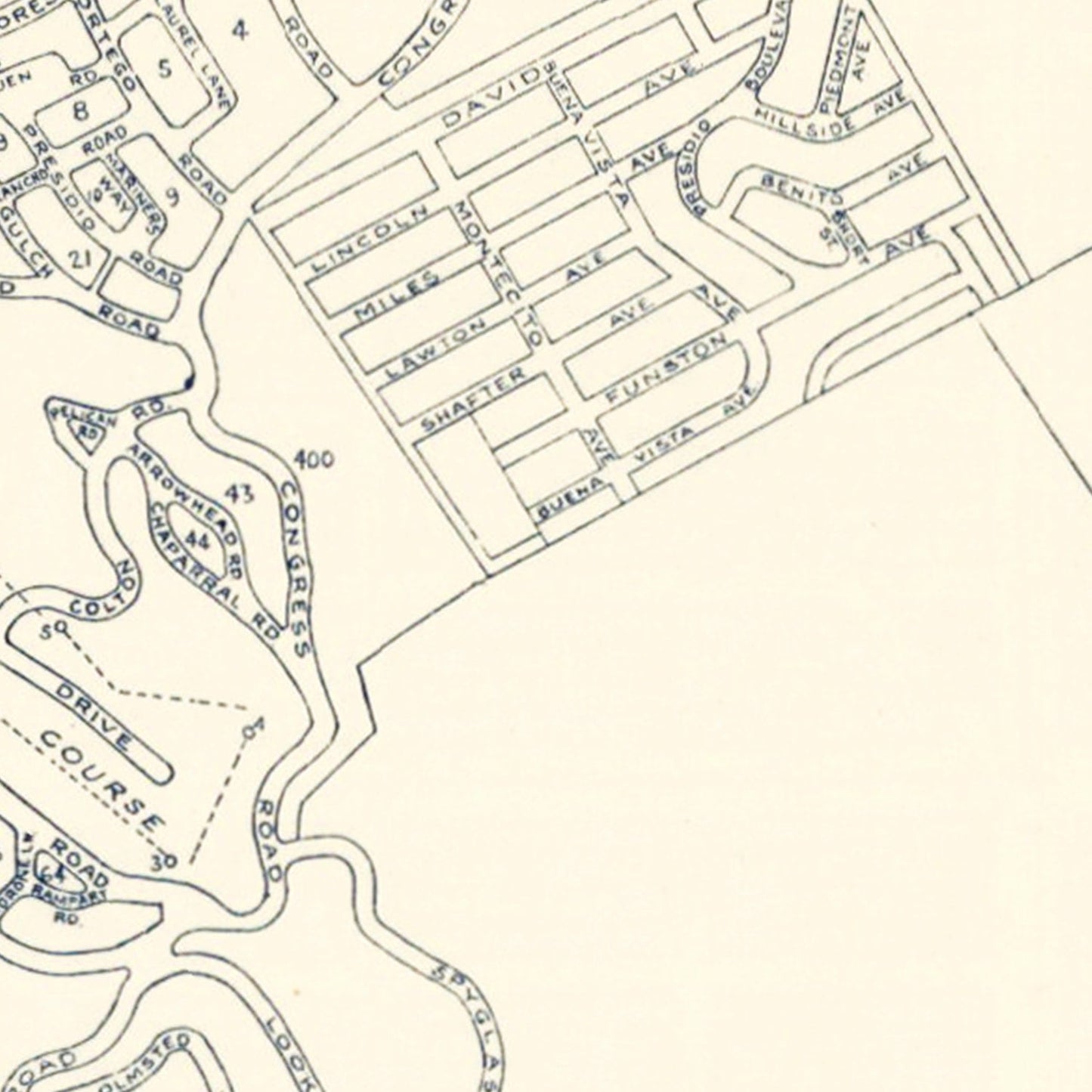 Vintage Map of Monterey, California, 1920