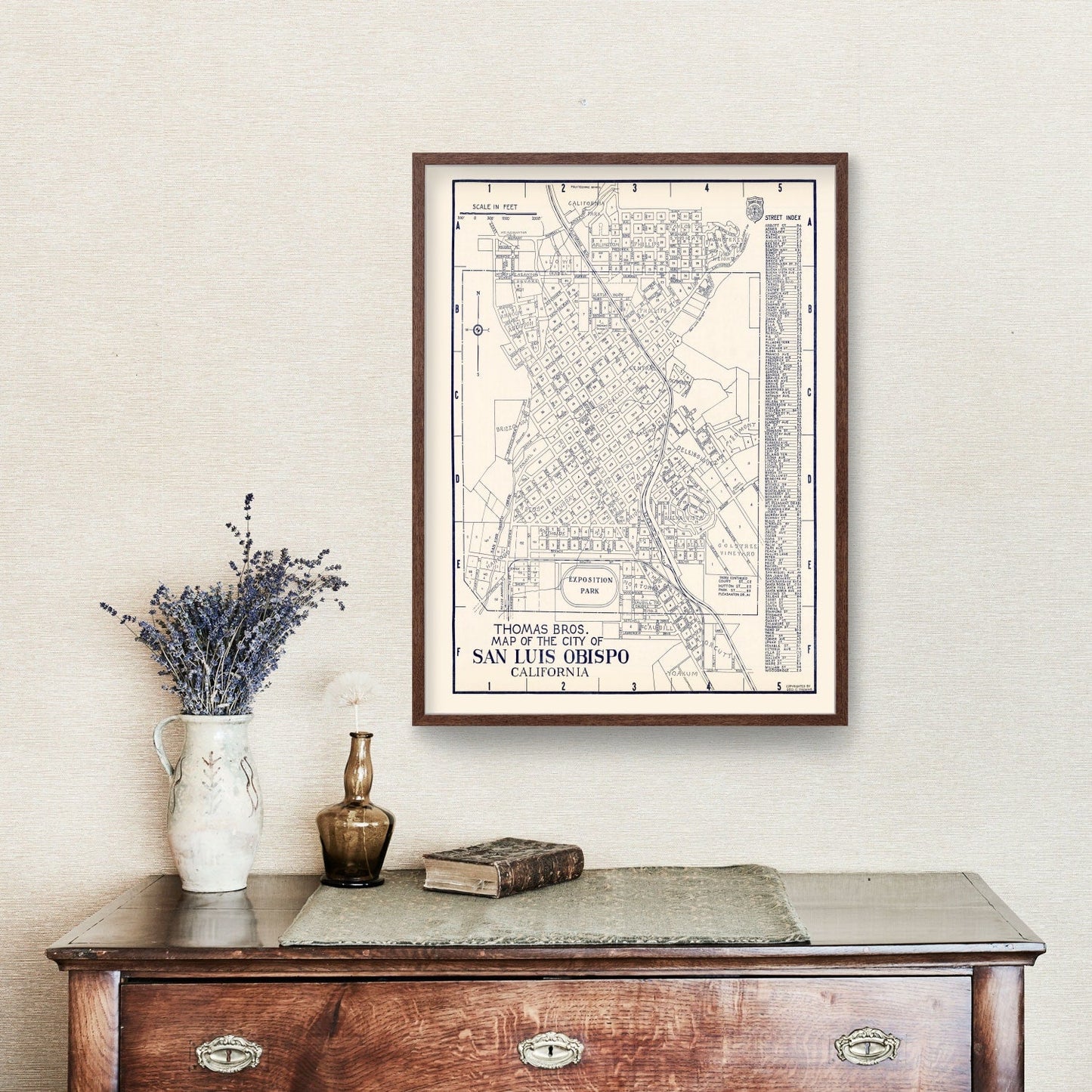 Vintage Map of San Luis Obispo, California, 1920 II