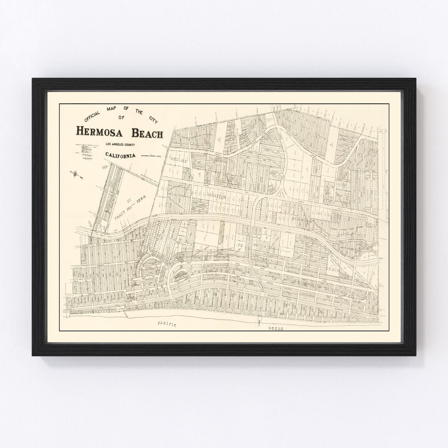 vintage map of Hermosa Beach, California, 1922