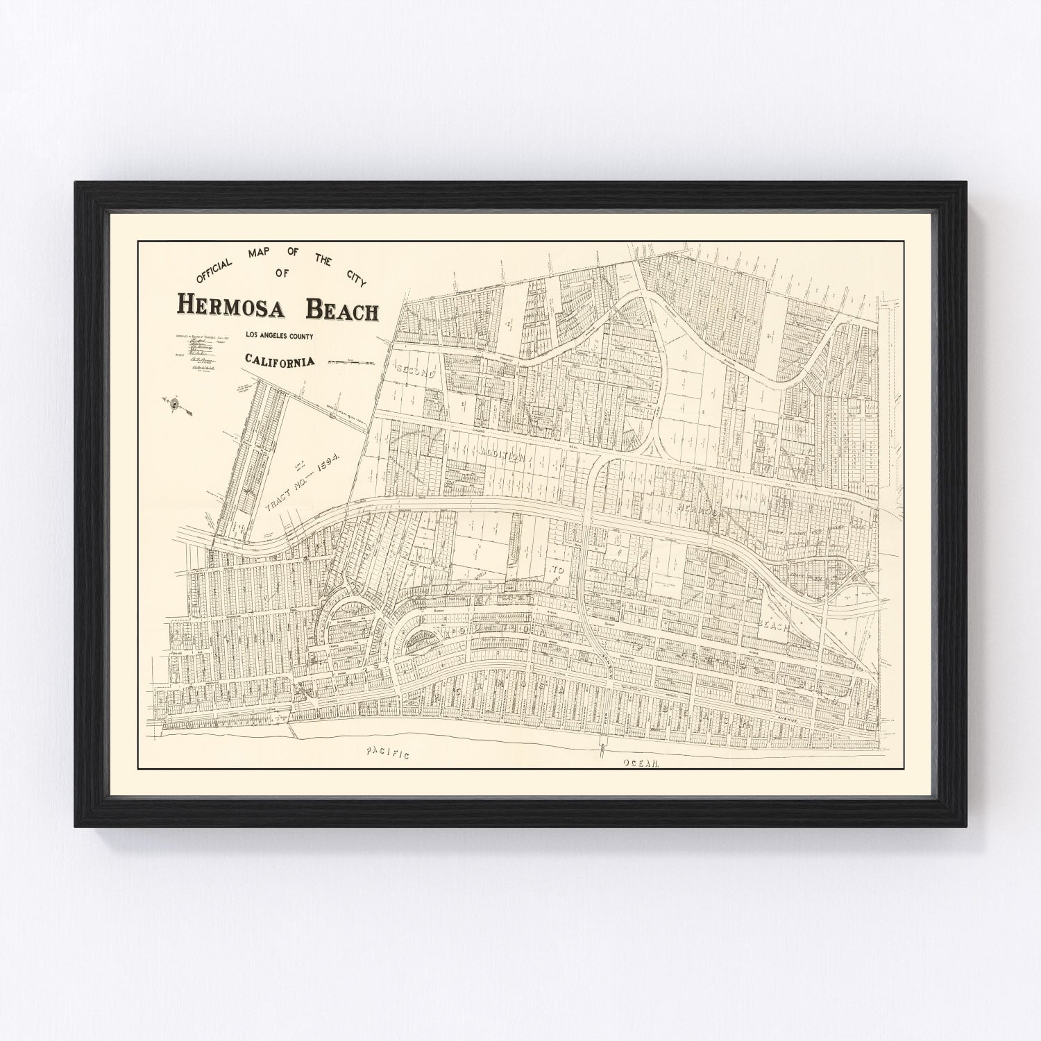 vintage map of Hermosa Beach, California, 1922