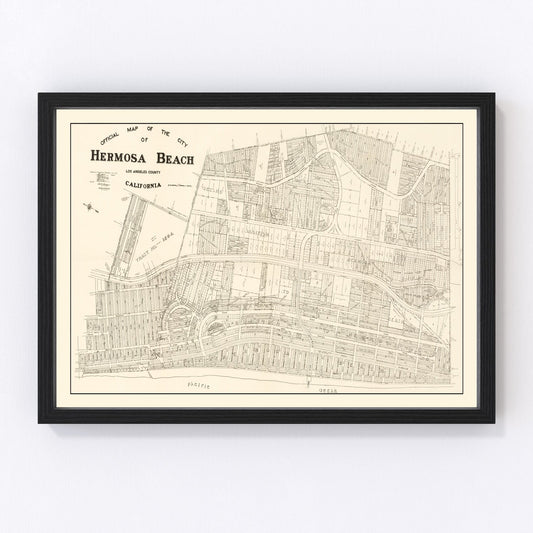 vintage map of Hermosa Beach, California, 1922