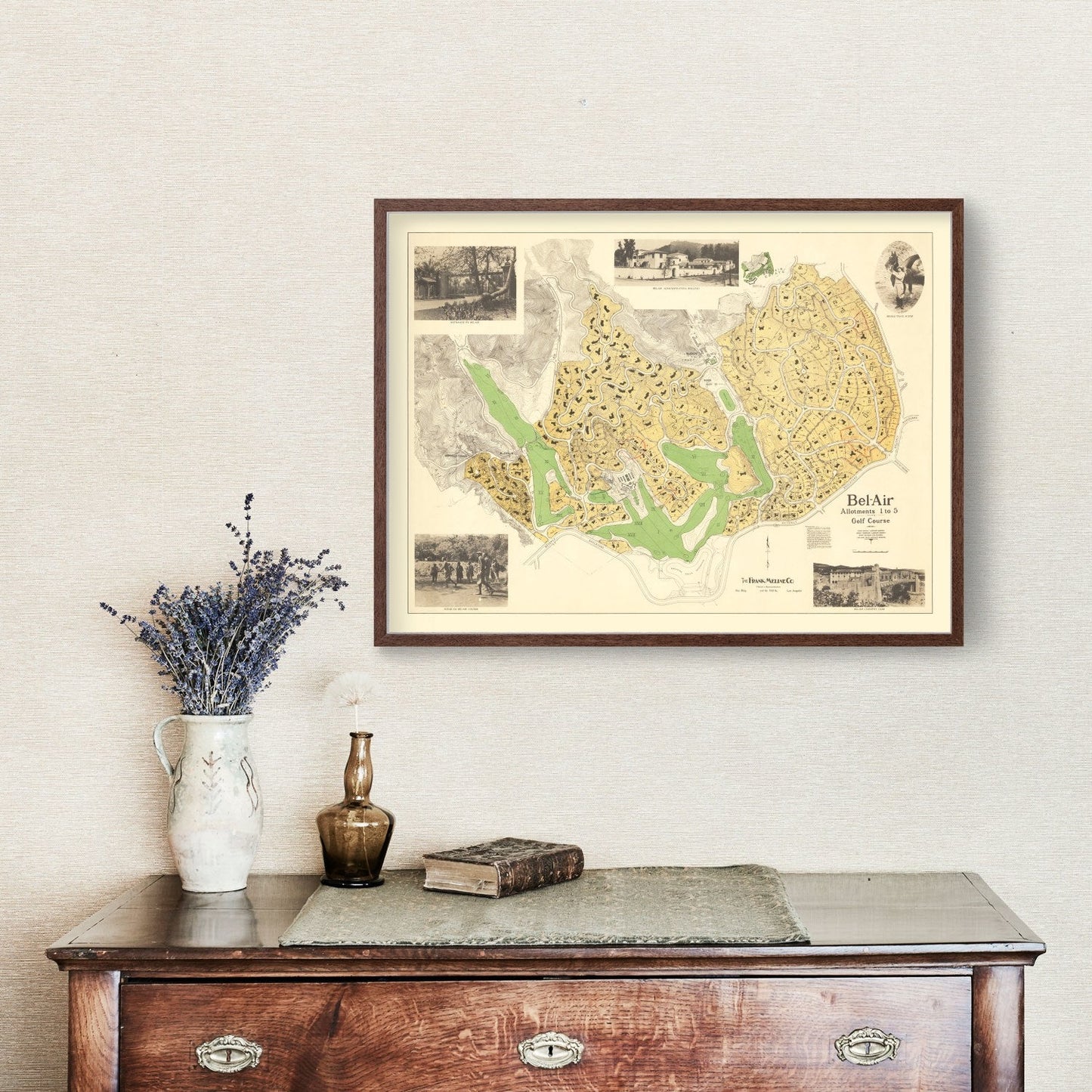 Vintage Map of Bel-Air, California, 1923