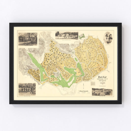 Vintage map of Bel-Air, California, 1923