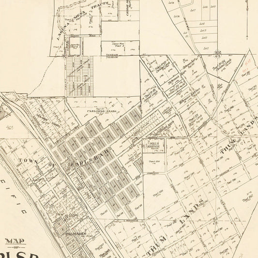 Vintage Map of Carlsbad, California, 1923