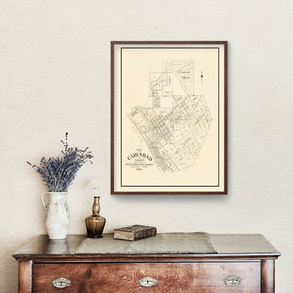 Vintage Map of Carlsbad, California, 1923