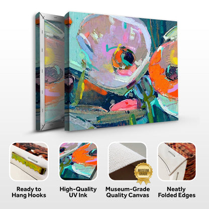 Chromatic Pulse Bold Floral Canvas Wall Art