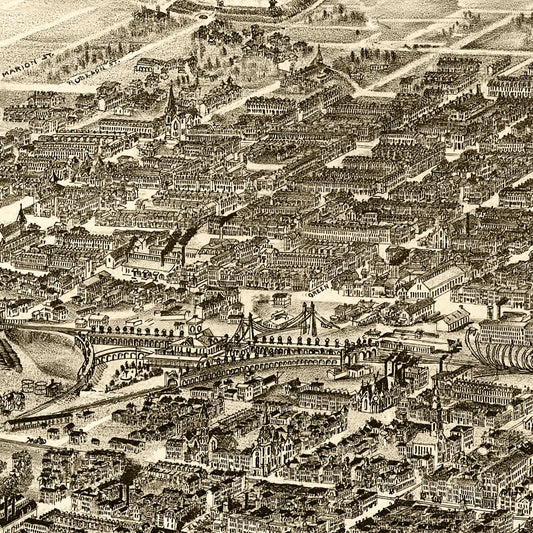 Vintage Map of Reading, Berks County, Pennsylvania, 1898
