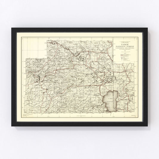 vintage map of Tahoe National Forest, 1925
