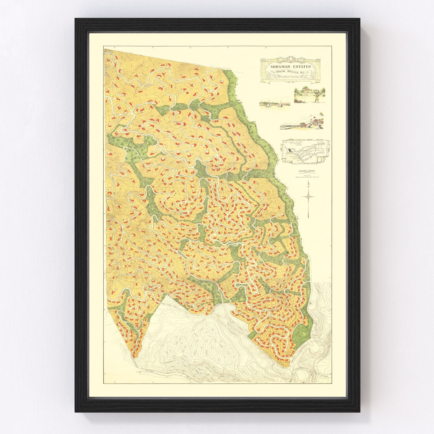 Vintage map of Pacific Palisades, California, 1926