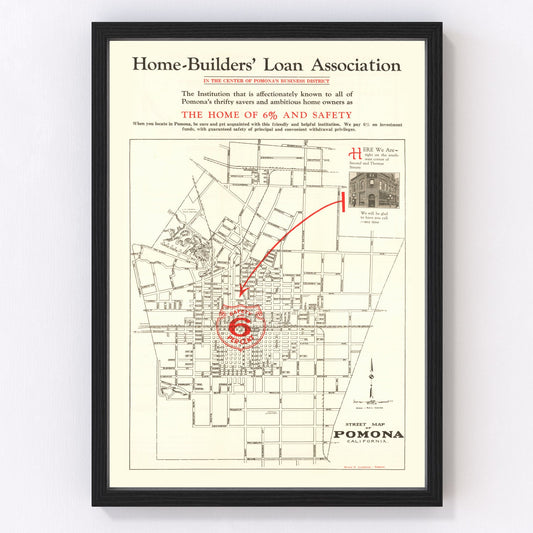 vintage map of Pomona, California, 1926