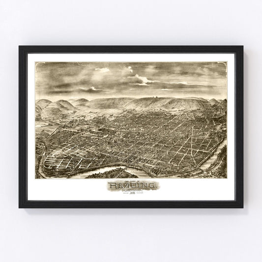 Vintage map of Reading, Pennsylvania, 1898