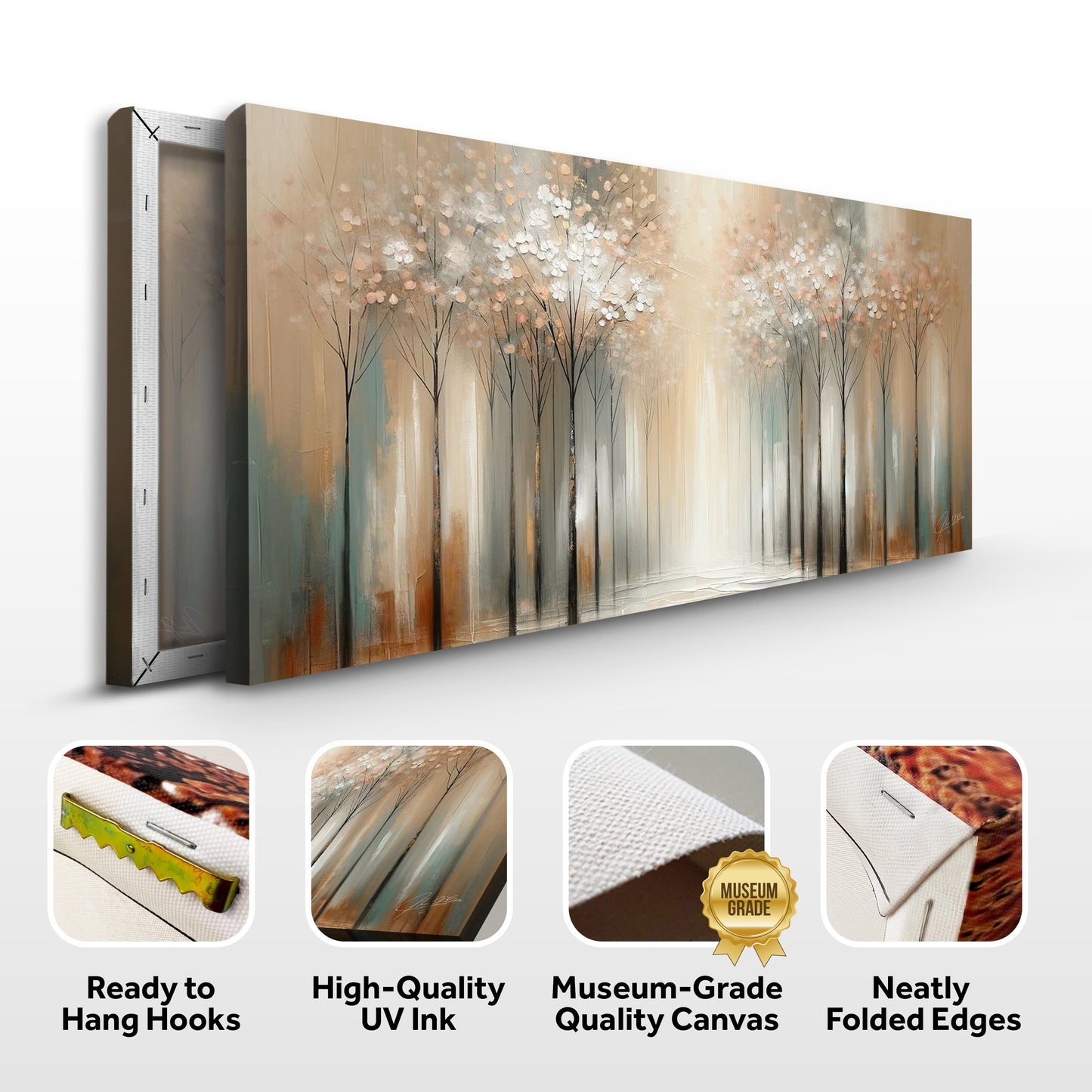 Serenity Bloom Soft Tree Landscape Canvas Wall Art