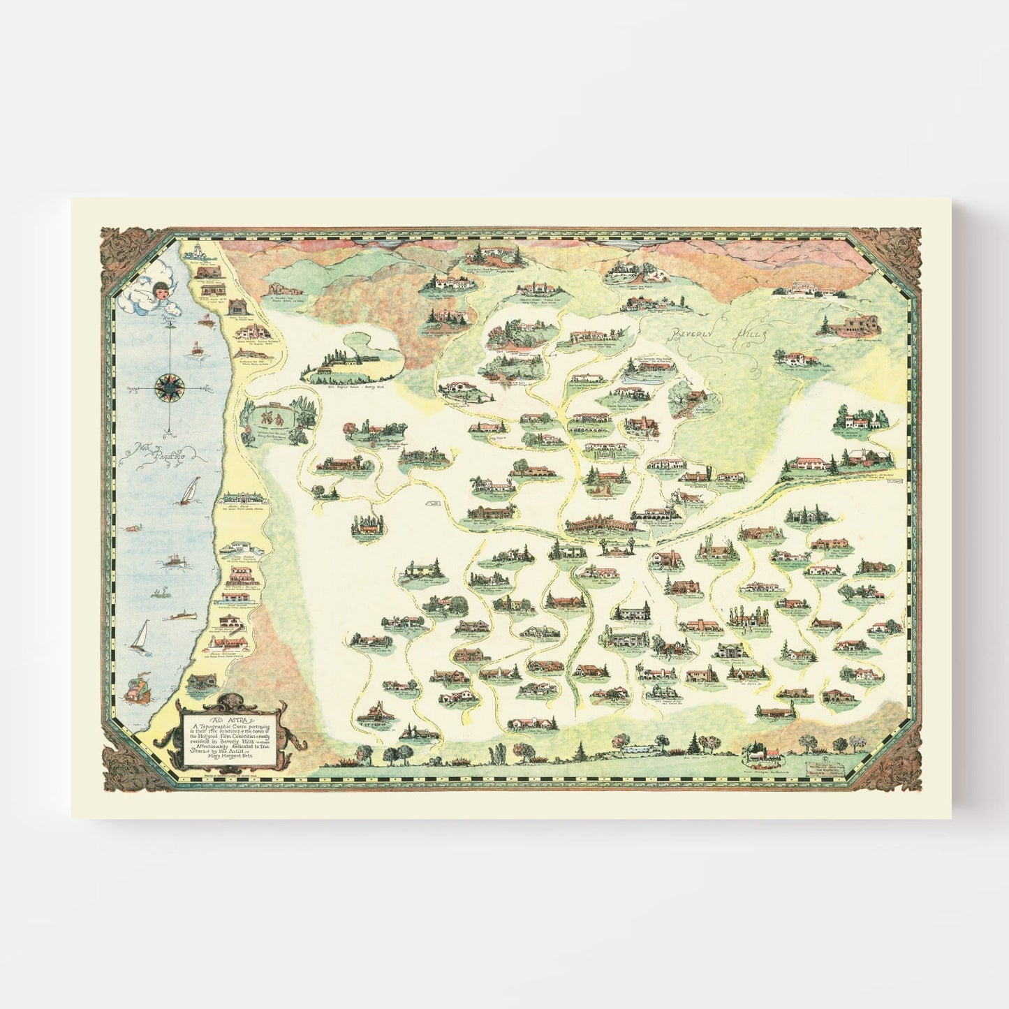 Vintage Map of Beverly Hills, California, 1930