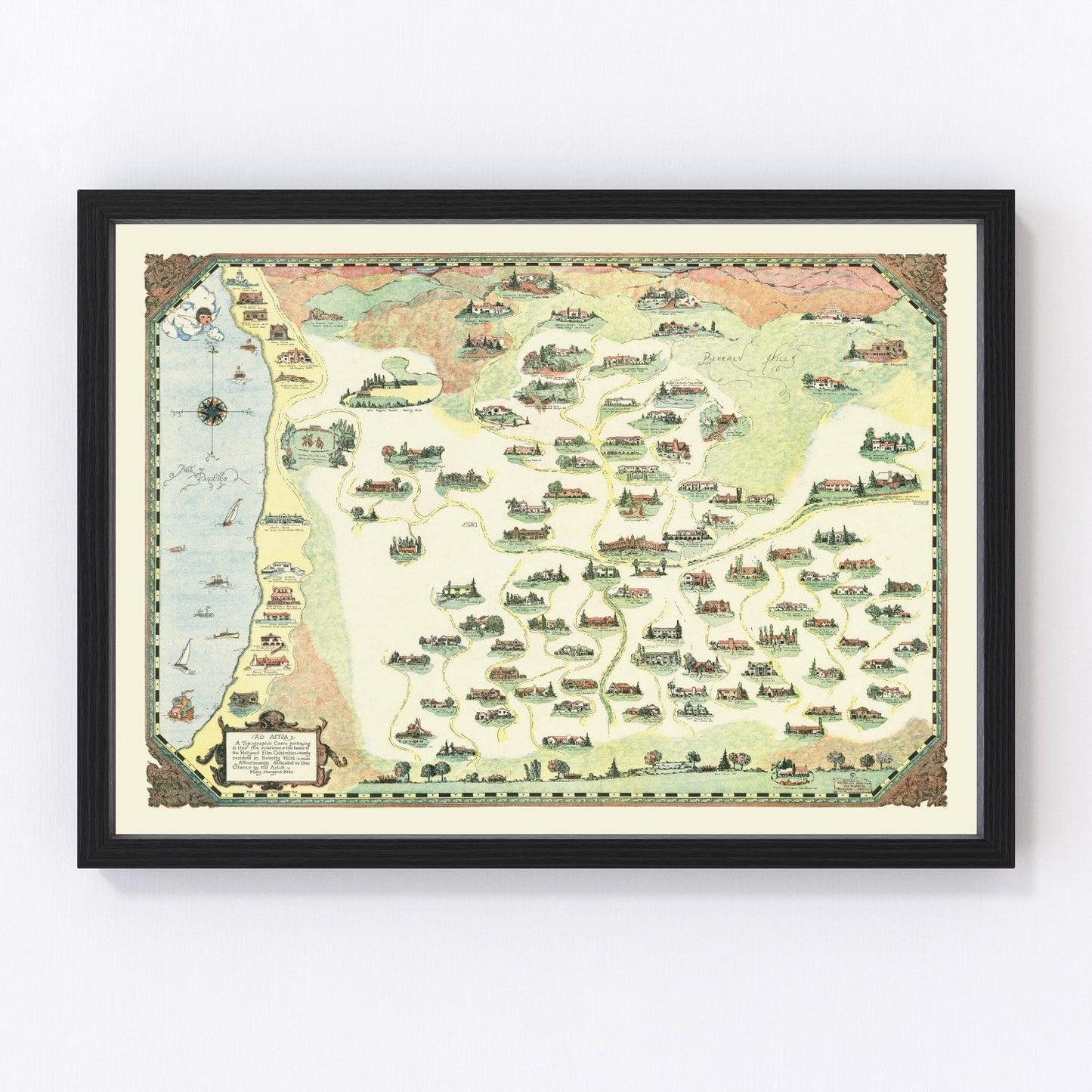 Vintage map of Beverly Hills, California, 1930