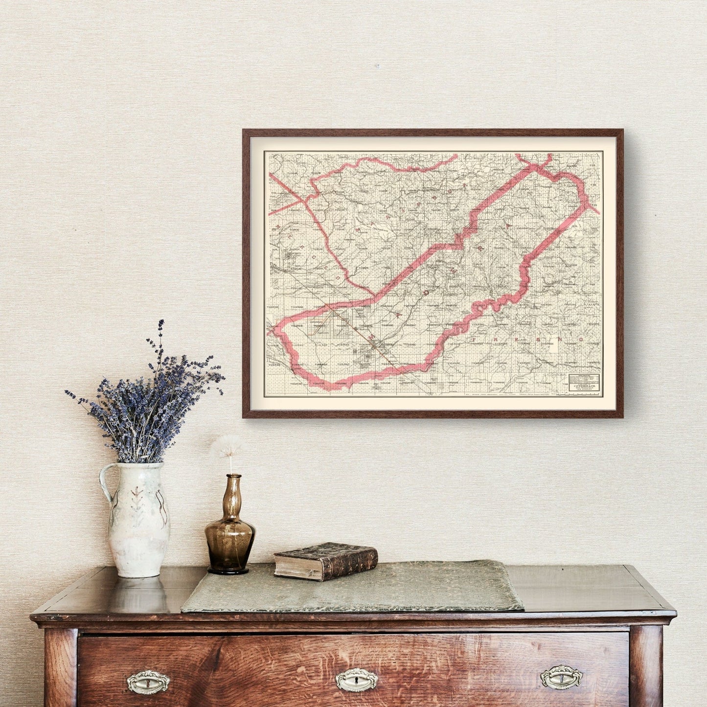 Vintage Map of Madera County, California, 1914
