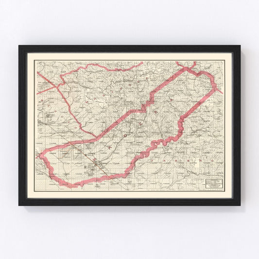 Vintage map of Madera County, California, 1914