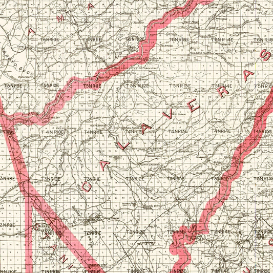 Vintage Map of Calaveras County, California, 1914
