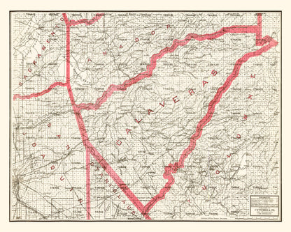 Vintage Map of Calaveras County, California, 1914