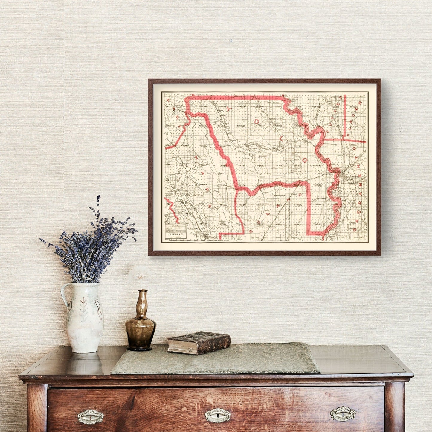 Vintage Map of Yolo County, California, 1914