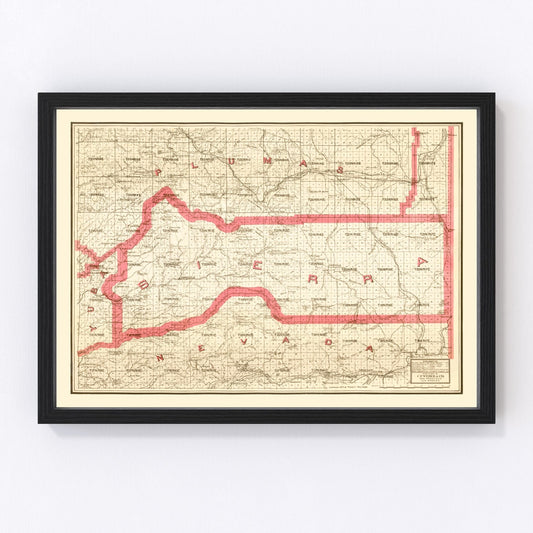 vintage map of Sierra County, California, 1914
