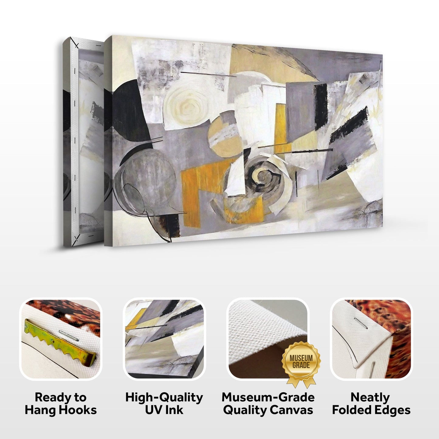 Focus Geometric Abstract Canvas Wall Art