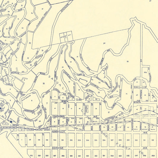Vintage Map of Sausalito, California, 1920