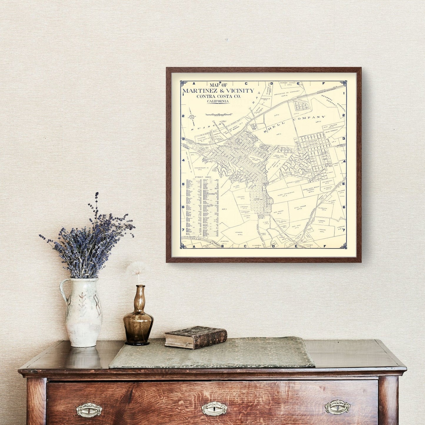 Vintage Map of Martinez, California, 1920