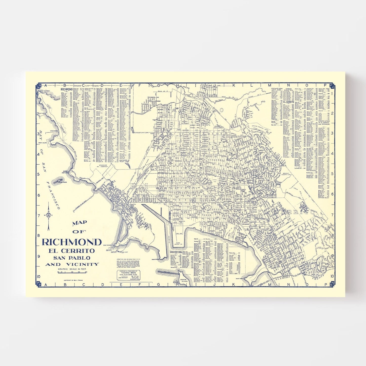 Vintage Map of Richmond, California, 1920