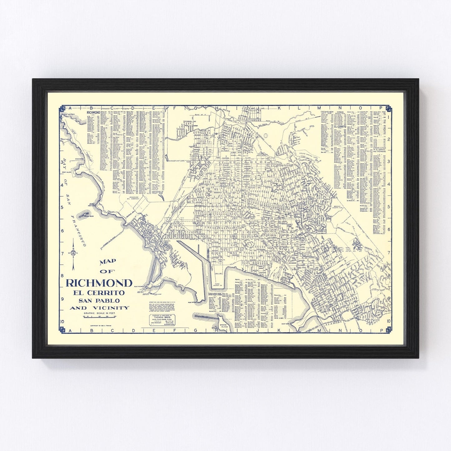 Vintage map of Richmond, California, 1920
