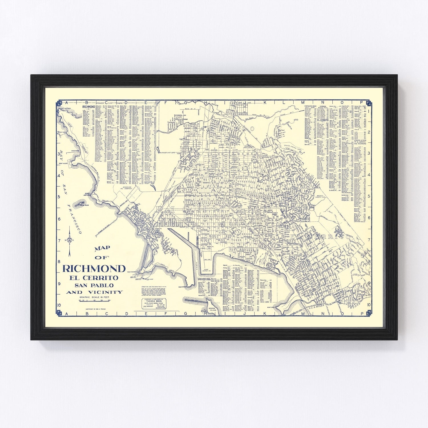 Vintage map of Richmond, California, 1920