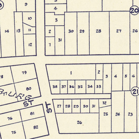 Vintage Map of Healdsburg, California, 1920